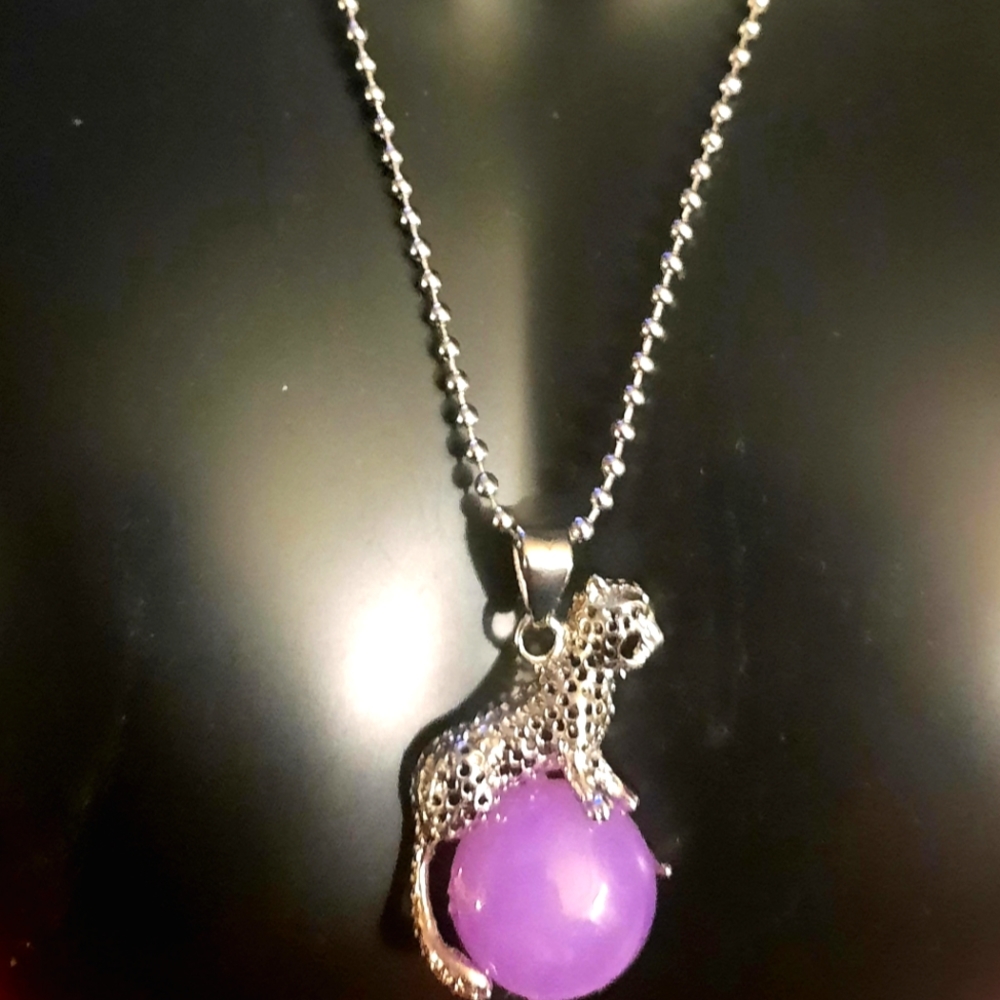 💜Purple Jade Leopard Necklace💜